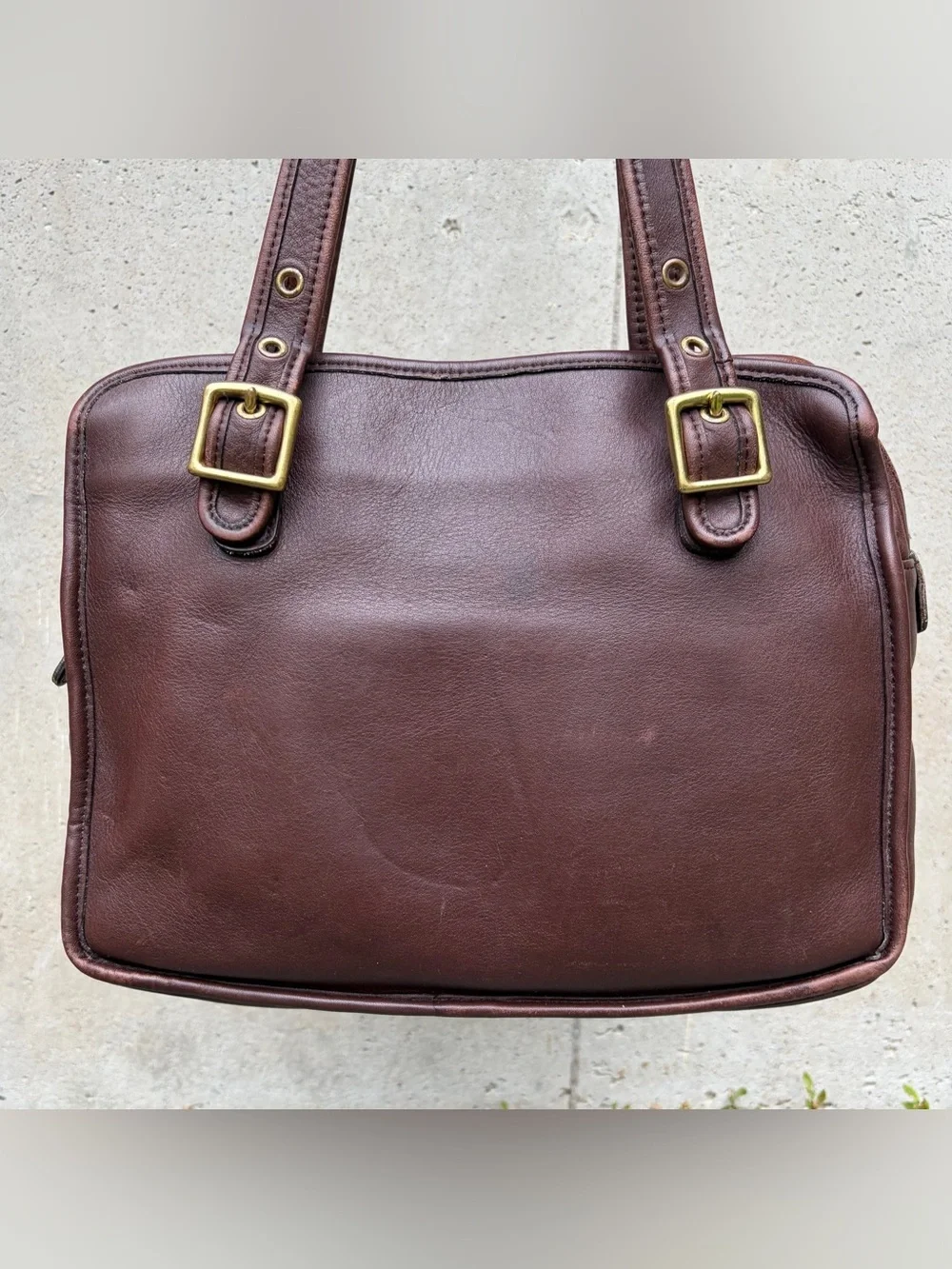 COACH Legacy Compartment Tote #9163 Mahogany Leather Vintage Y2K Shoulder Bag
